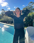 Woman Wearing Estilo Emporio Stevie Top - Black - Tops LUXAMORE