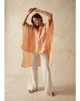 Woman Wearing Exclusive: Estilo Emporio Parla Top - Papagallo Oro - Tops LUXAMORE