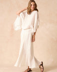 Woman Wearing Estilo Emporio Exclusive Maxi Ruota Skirt in Aida Pesante Black - Skirts LUXAMORE
