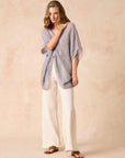 Woman Wearing Estilo Emporio Falla Top - Rete Anthracite - Top LUXAMORE