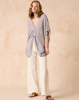Woman Wearing Estilo Emporio Falla Top - Rete Anthracite - Top LUXAMORE