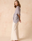 Woman Wearing Estilo Emporio Falla Top - Rete Anthracite - Top LUXAMORE