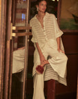 Woman Wearing Estilo Emporio La Cota Cover Up Linen Dress - Dress LUXAMORE