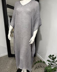 Mannequin Modelling Estilo Emporio Polla Maxi Dress in Exclusive Rete Anthracite - Dress LUXAMORE