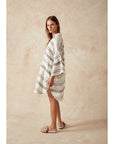 Woman Wearing Estilo Emporio Siesta Mini Linen Dress - Lyla - Dress LUXAMORE