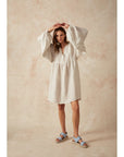 Woman Wearing Estilo Emporio Stella Linen Dress - Lyla - Dress LUXAMORE