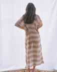 Woman Wearing Estilo Emporio Zaza Dress Sky Blue Chocolate - Dress LUXAMORE