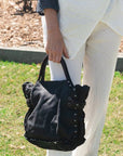 Woman Wearing Jamin Puech Bag - Lucien Cross Body and Shoulder - Black - Bag LUXAMORE