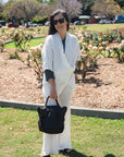 Woman Wearing Jamin Puech Bag - Lucien Cross Body and Shoulder - Black - Bag LUXAMORE