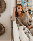 Woman Wearing La Bottega di Brunella Top Maglia Bonta - Campagna Naturale - Tops LUXAMORE