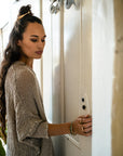 Woman Wearing La Bottega di Brunella Top Maglia Bonta - Campagna Naturale - Tops LUXAMORE