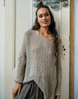 Woman Wearing La Bottega di Brunella Top Maglia Bonta - Campagna Naturale - Tops LUXAMORE