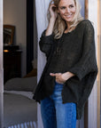 Woman Wearing La Bottega di Brunella Top Maglia Bonta - Campagna Nero - Tops LUXAMORE