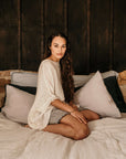Woman Wearing La Bottega di Brunella Top Maglia Corsara - Campagna latte - Tops LUXAMORE