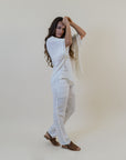 Woman Wearing La Bottega di Brunella Top Maglia Corsara - Campagna latte - Tops LUXAMORE