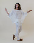 Woman Wearing La Bottega di Brunella Top Maglia Corsara - Campagna latte - Tops LUXAMORE