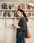 Woman Wearing La Bottega di Brunella Top Maglia Europa - Campagna Blu - Tops LUXAMORE