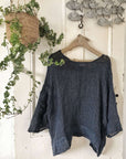 Woman Wearing La Bottega di Brunella Top Maglia Europa - Campagna Blu - Tops LUXAMORE