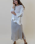 Woman Wearing La Bottega di Brunella Top Maglia Europa - Campagna Latte - Tops LUXAMORE