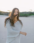 Woman Wearing La Bottega di Brunella Linen Dress Vestito Fausta Garzata - Natural - Dress LUXAMORE