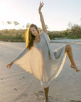 La Bottega di Brunella Linen Dress Vestito Fausta Garzata - Natural LUXAMORE