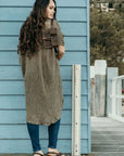 La Bottega di Brunella Linen Dress Vestito Fausta Campagna - Fossil LUXAMORE