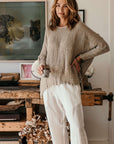 Woman Wearing La Bottega di Brunella Top Maglia Bonta - Campagna Naturale - Tops LUXAMORE