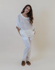 Woman Wearing La Bottega di Brunella Top Maglia Corsara - Campagna latte - Tops LUXAMORE