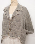 Alemais Sustainable Florence-Shirt close up worn by model LUXAMORE