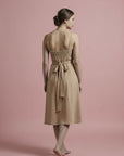 Italian Linen Dress Cross tie Coral Made in Italy LUXAMORE