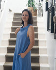 Alemais Sustainable Florence-Shirt close up worn by model LUXAMORE