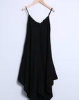Woman Wearing Linen Dress Flowy Maxi Made in Italy - Black - One size - Dress LUXAMORE