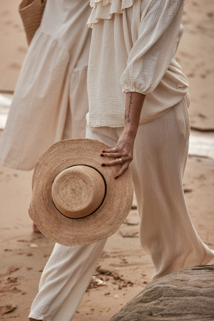 Woman Wearing Made in Mada Hat Gaston - hat LUXAMORE