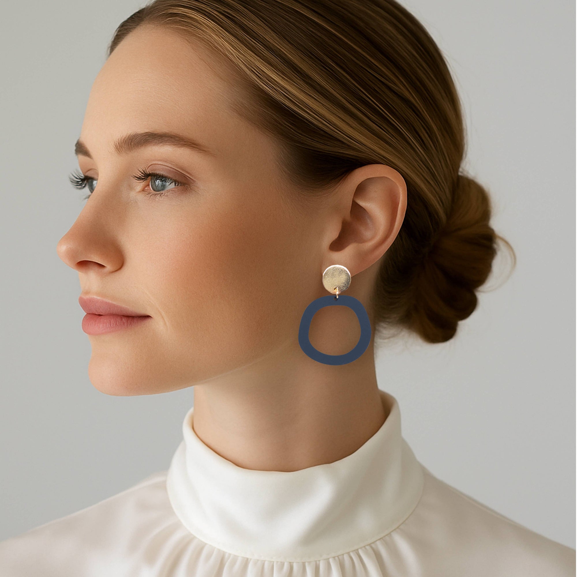 Mingled Charlie Dark Blue Dangle Earrings - LUXAMORE -Earings