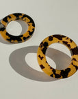 Mingled Hoop Stud Earrings - Honey Tortoise Shell LUXAMORE