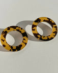 Mingled Hoop Stud Earrings - Honey Tortoise Shell LUXAMORE