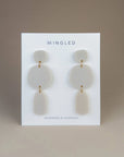 Mingled Statement Earrings - Ivory Beige Petra - LUXAMORE