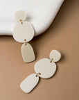 Mingled Statement Earrings - Ivory Beige Petra