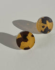 Mingled Tortoise Shell Round Stud Earrings - 15mm LUXAMORE