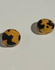 Mingled Tortoise Shell Round Stud Earrings - 15mm LUXAMORE
