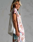 Miss Goodlife T-shirt Light Garden Made in Italy worn by model in natural setting LUXAMORE