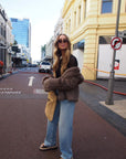 Woman Wearing Mode & Affaire Cascade Fur Coat - Portobello - jacket LUXAMORE