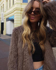 Woman Wearing Mode & Affaire Cascade Fur Coat - Portobello - jacket LUXAMORE