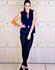 Woman Wearing Mode & Affaire Collier Fur Vest - Ink - LUXAMORE