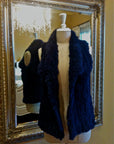 Woman Wearing Mode & Affaire Collier Fur Vest - Ink - LUXAMORE