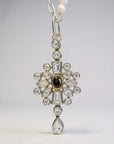 Woman Wearing Orna Curio Vintage Bespoke Pearl and Diwali Flower Necklace - necklace LUXAMORE
