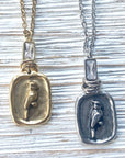 Cardinal necklace Memorial jewelry bird lover gift: Gold / 18” LUXAMORE