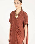 Sanctamuerte Dress worn by model in natural setting LUXAMORE