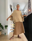 Lemme Maglione Mantella Oversize in Misto Cashmere: Beige