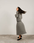 Lemme Cashmere blend pleated skirt: Caramello